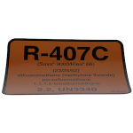 Label, Refr, R407C, Pkg Of 10