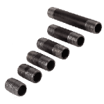 Black Iron Pipe Nipple Assortment 1/2", 66 pk
