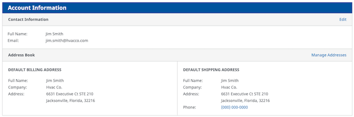 account information