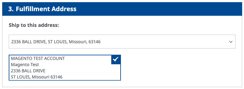 fulfillment address