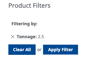 product filtering